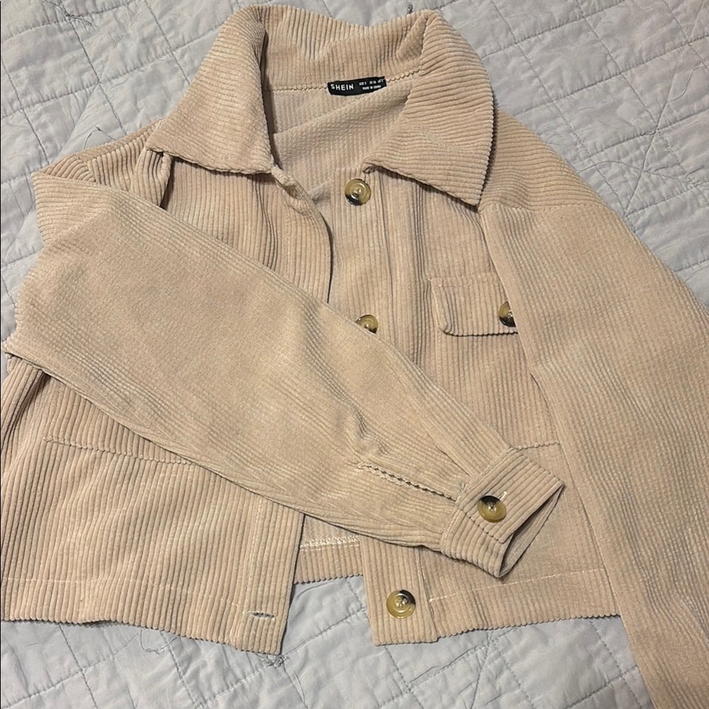 Shein Beige Corduroy Jacket
